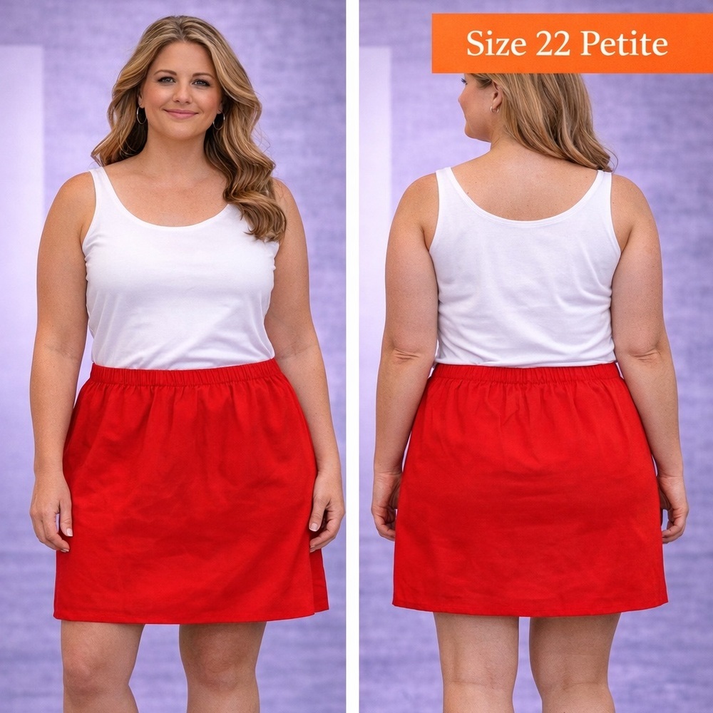 Red Women's Skirt size 22 petite waist 38in length 23in